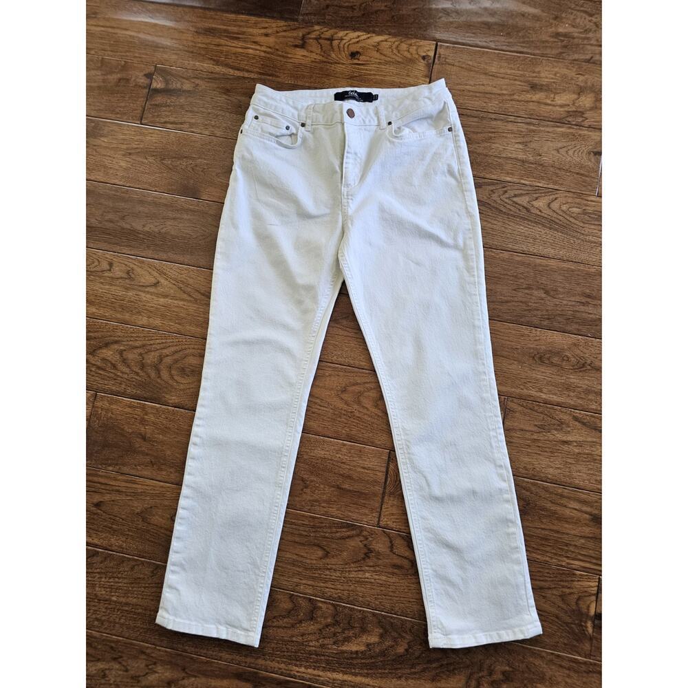 Boden Jeans Womens 8P White High Rise Straight Leg Bohemian Beach